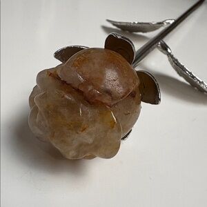 Elegant Silver and Yellow Rose